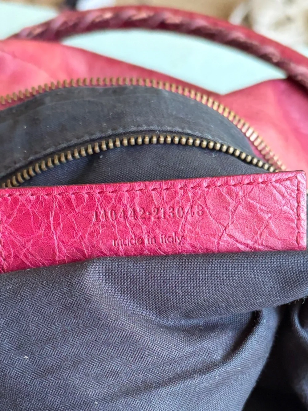 Balenciaga 06 Red Grenat Lambskin Leather Classic Day Hobo Handbag Purse Mirror